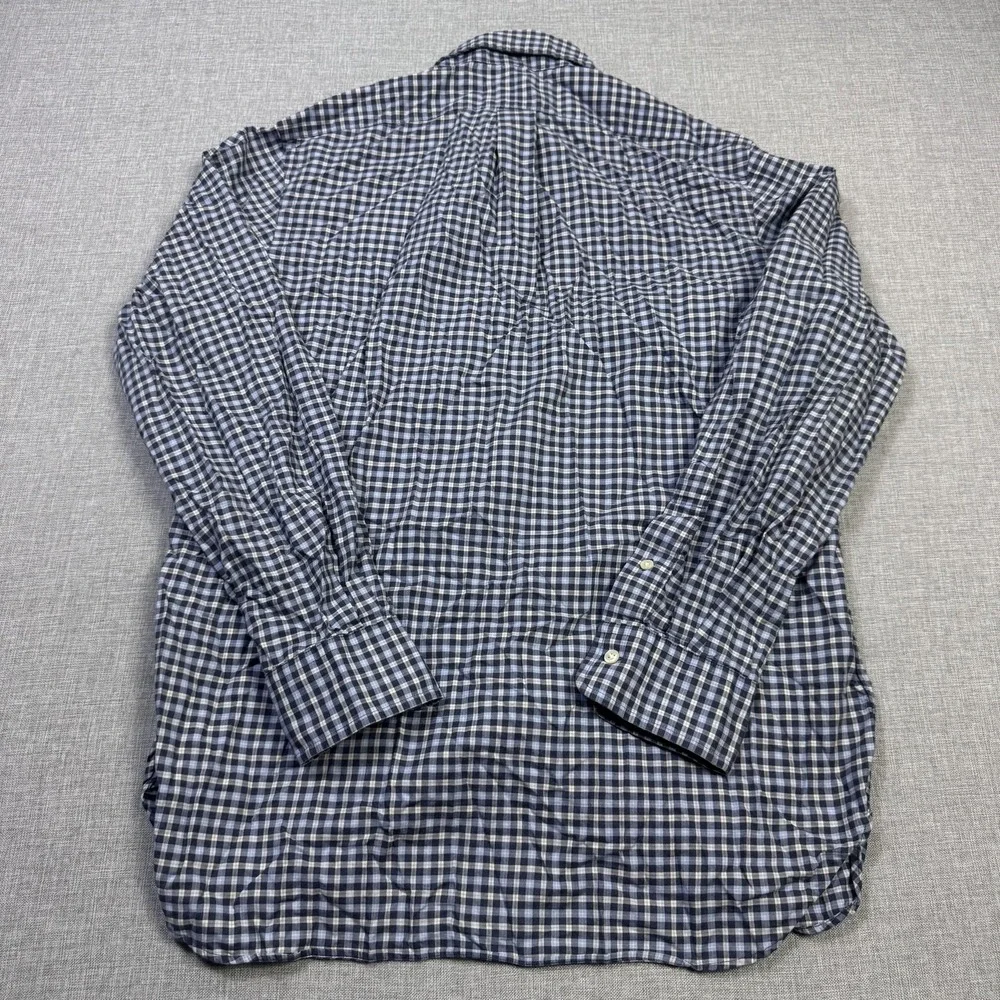 Ralph Lauren Button-Down Shirt Mens Medium Blue Check Long Sleeve Classic Fit